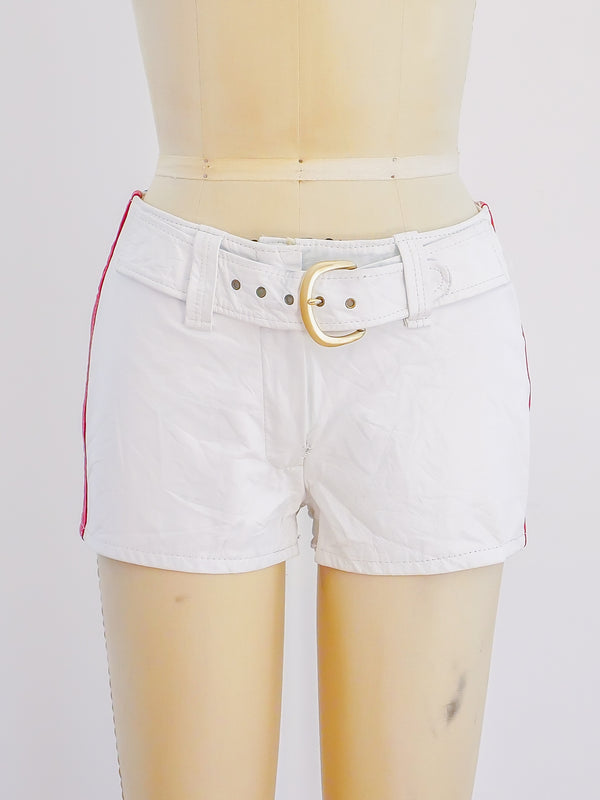 1970s White Leather Racing Shorts Bottom arcadeshops.com