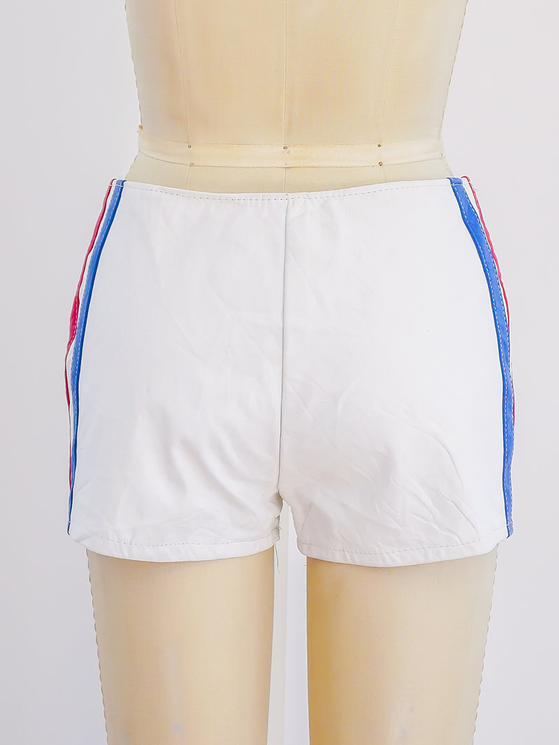 1970s White Leather Racing Shorts