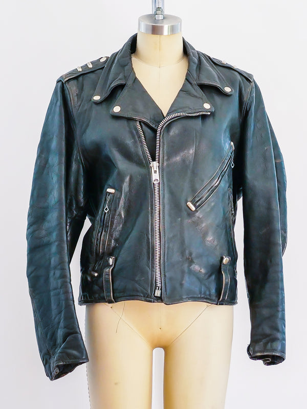 1960s Harley Davidson Leather Motorcycle Jacket Jacket arcadeshops.com