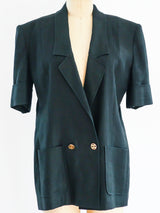 Chanel Linen Short Sleeve Blazer Jacket arcadeshops.com
