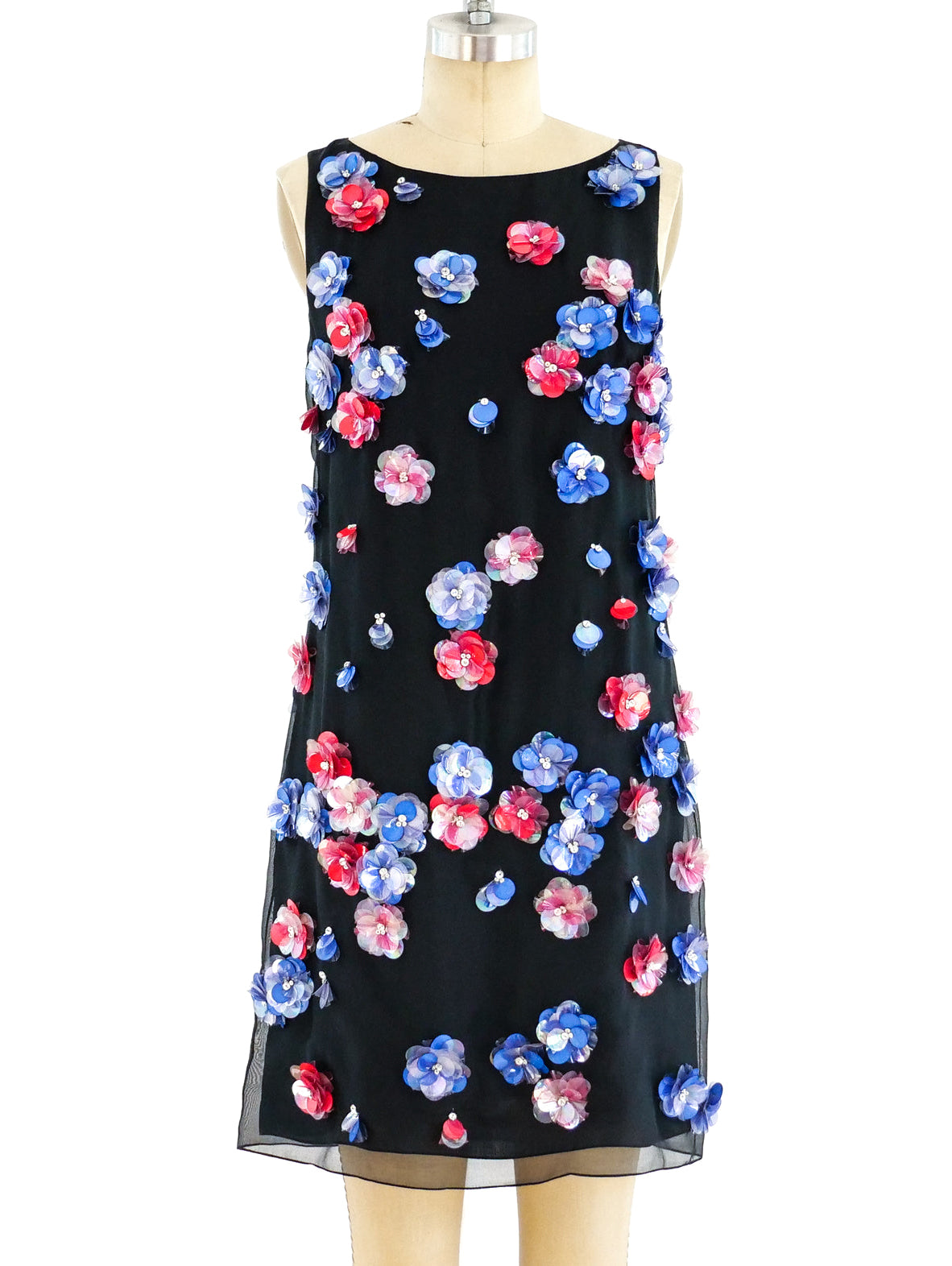 Azzaro Plastic Flower Embellished Dress
