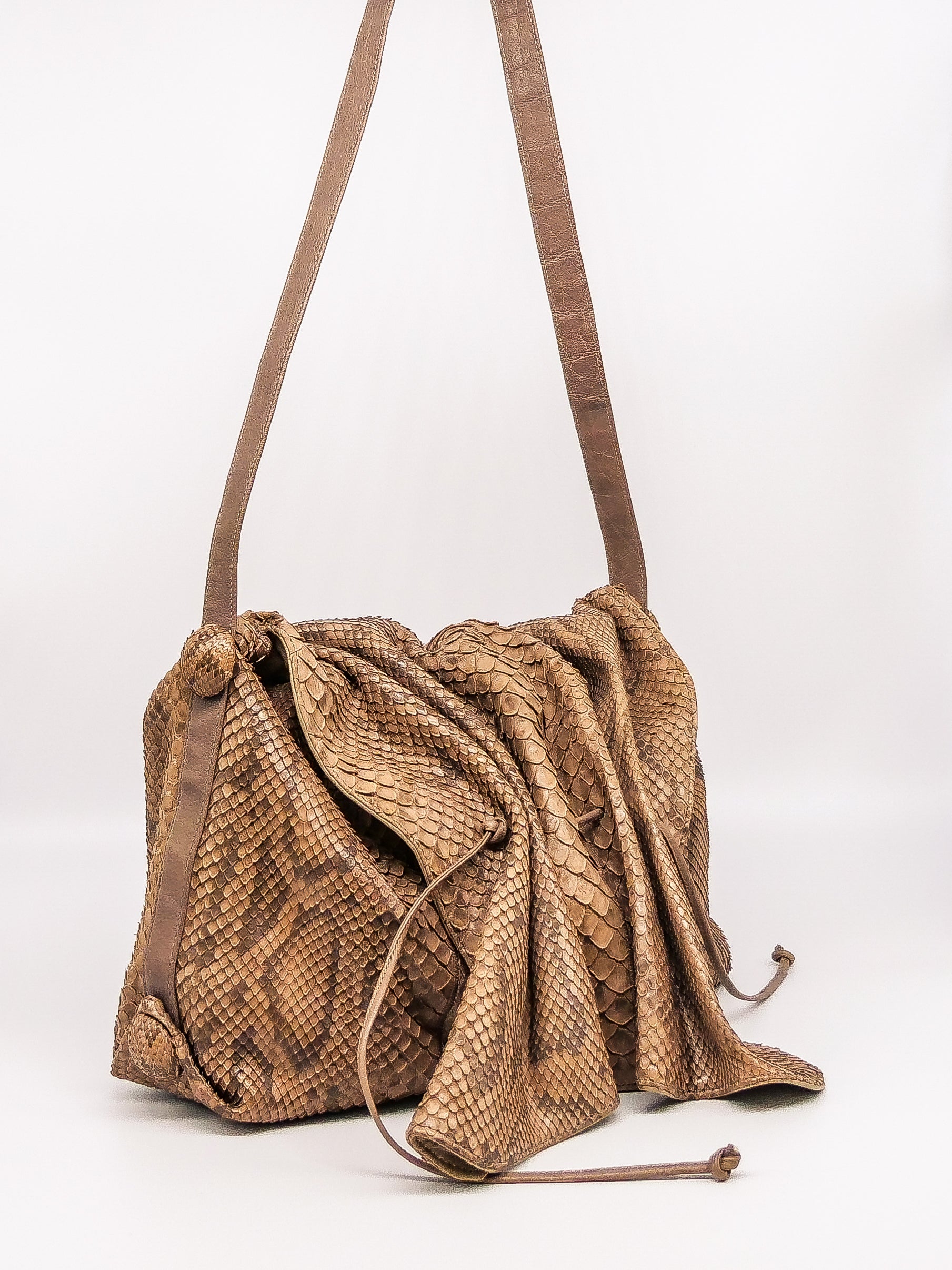 Carlos Falchi Snakeskin Buffalo Bag