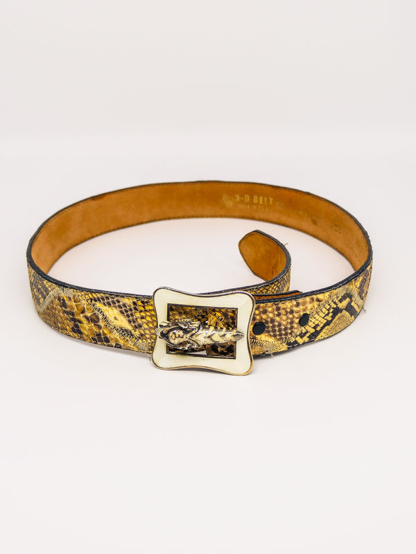 Enamel Tiger Buckle Snakeskin Belt Accessory arcadeshops.com