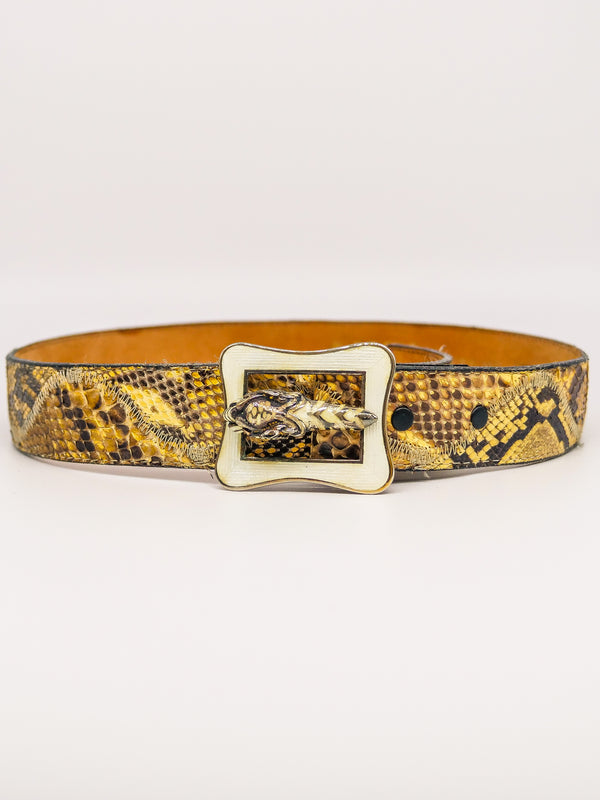 Enamel Tiger Buckle Snakeskin Belt Accessory arcadeshops.com