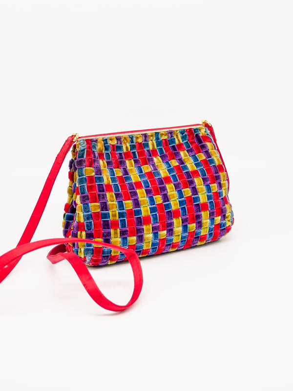 Nina Ricci Woven Velvet Shoulder Bag Accessory arcadeshops.com