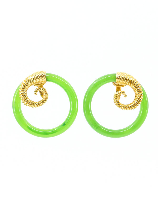Faux Jade Ring Earrings Accessory arcadeshops.com