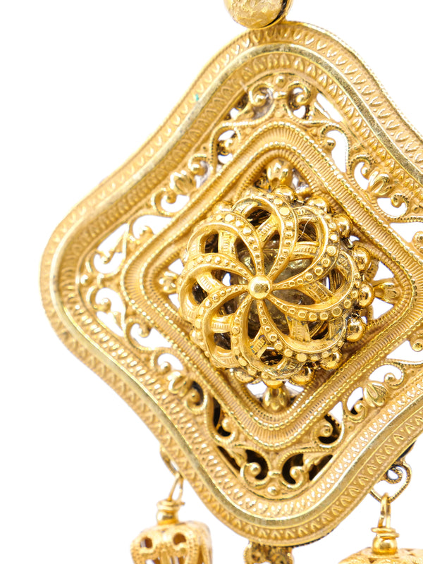 Lawrence Vrba Antique Gold Chandelier Earrings Accessory arcadeshops.com