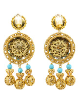 Lawrence Vrba Turquoise Bead Chandelier Earrings Accessory arcadeshops.com