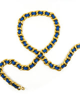 Chanel Blue Leather Chain Belt Accessory arcadeshops.com