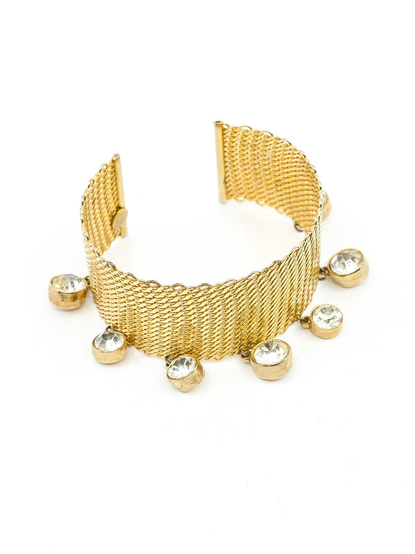 Hattie Carnegie Crystal Fringed Mesh Cuff Accessory arcadeshops.com