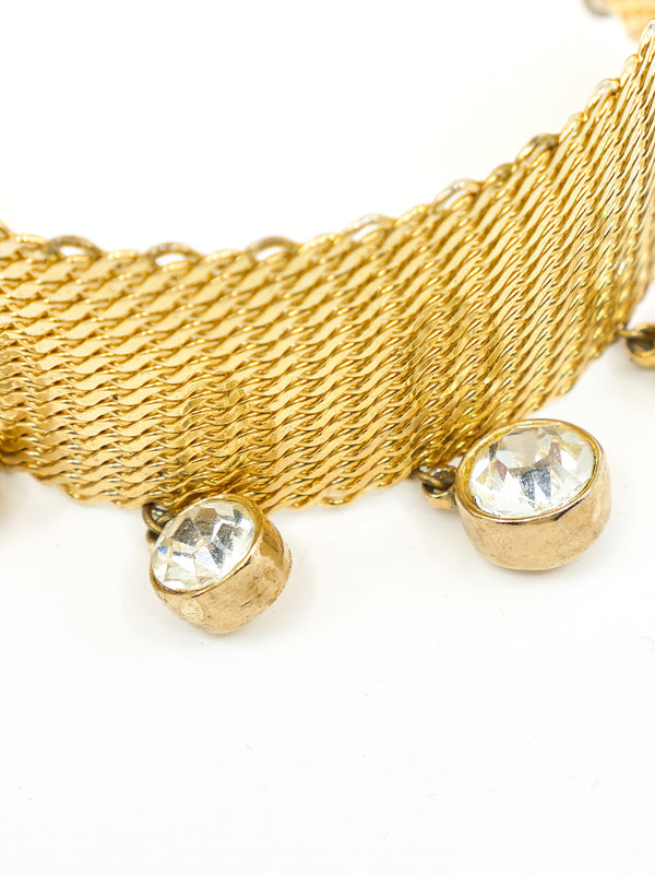 Hattie Carnegie Crystal Fringed Mesh Cuff Accessory arcadeshops.com