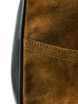 Enamel Buckled Suede Saddle Bag Accessory arcadeshops.com