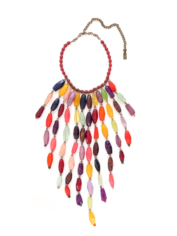 Denaive Candy Resin Fringe Bib Necklace Accessory arcadeshops.com