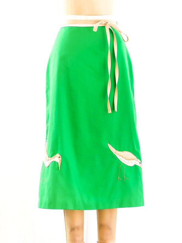 Bird Applique Wrap Skirt Bottom arcadeshops.com
