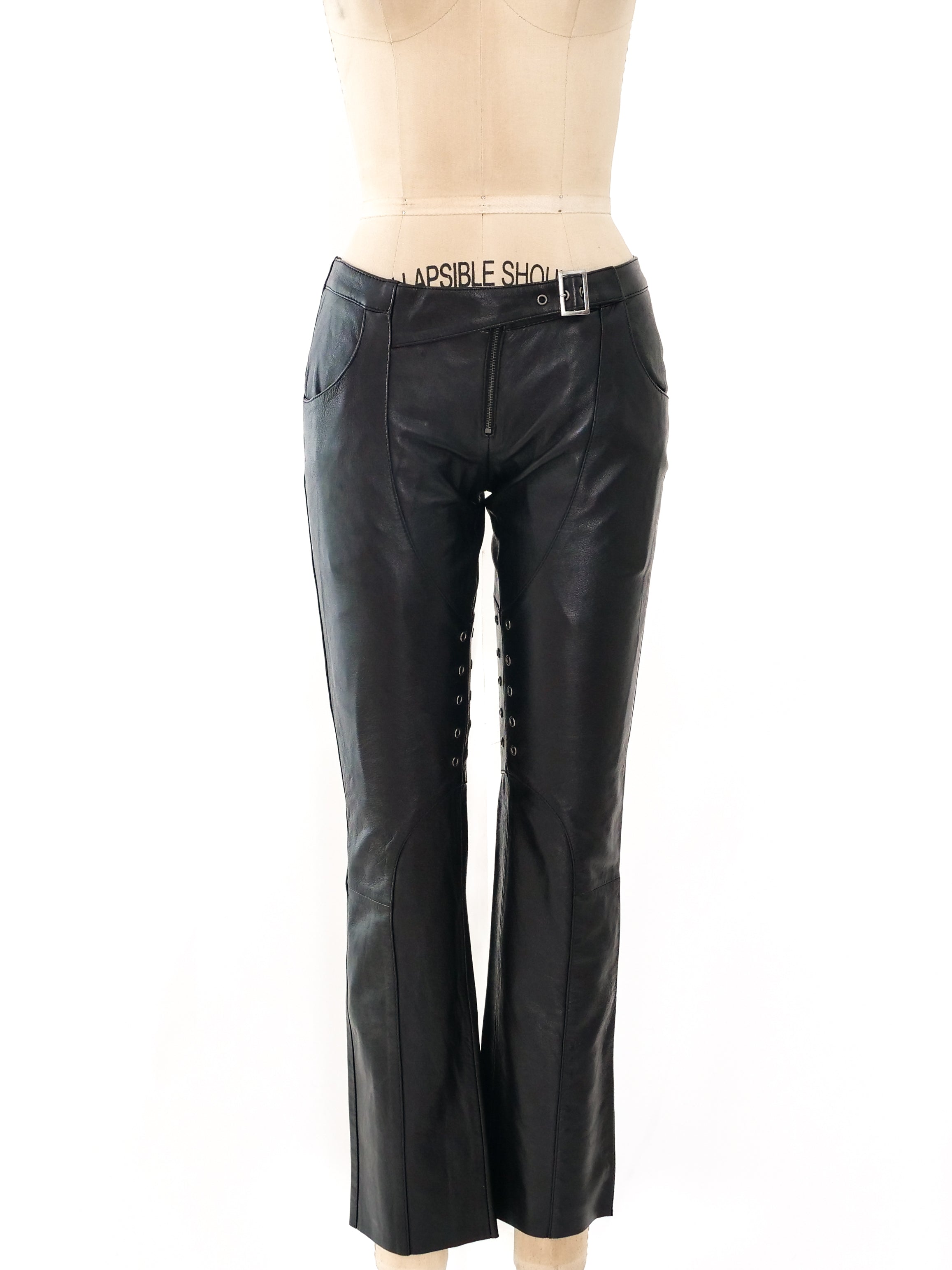 Rhinestone Fringe Leather Pants – Trendy and Tipsy