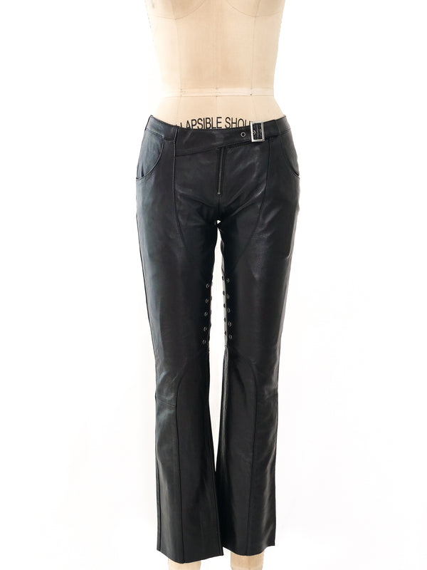 Versace Jeans Motorcycle Leather Pants Bottom arcadeshops.com