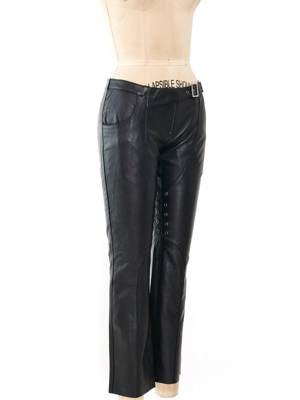 Versace Jeans Motorcycle Leather Pants Bottom arcadeshops.com