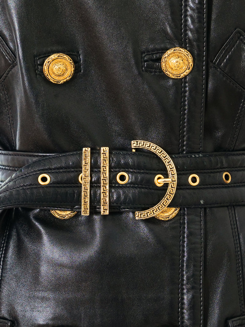 Gianni Versace Belted Leather Dress Dress arcadeshops.com