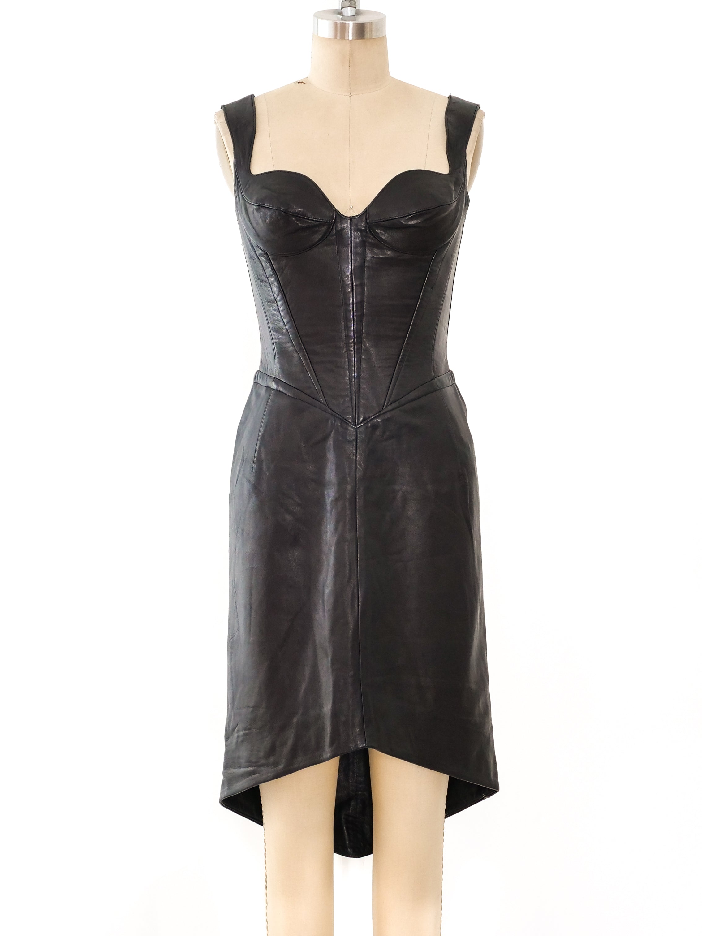 Black leather clearance bustier dress