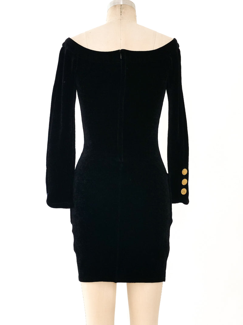 1990 Chanel Chenille Bodycon Dress Dress arcadeshops.com