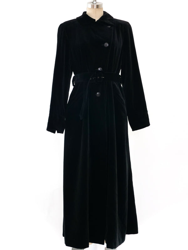 Hermes Black Velvet Trench Coat Outerwear arcadeshops.com