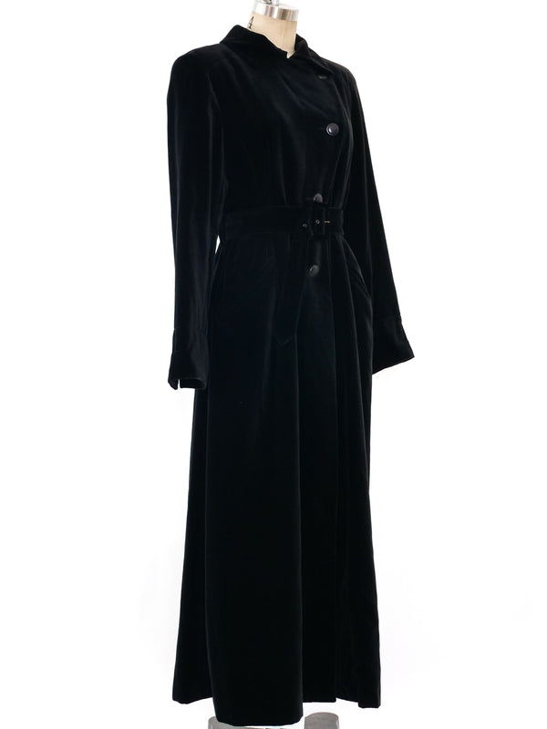 Hermes Black Velvet Trench Coat Outerwear arcadeshops.com