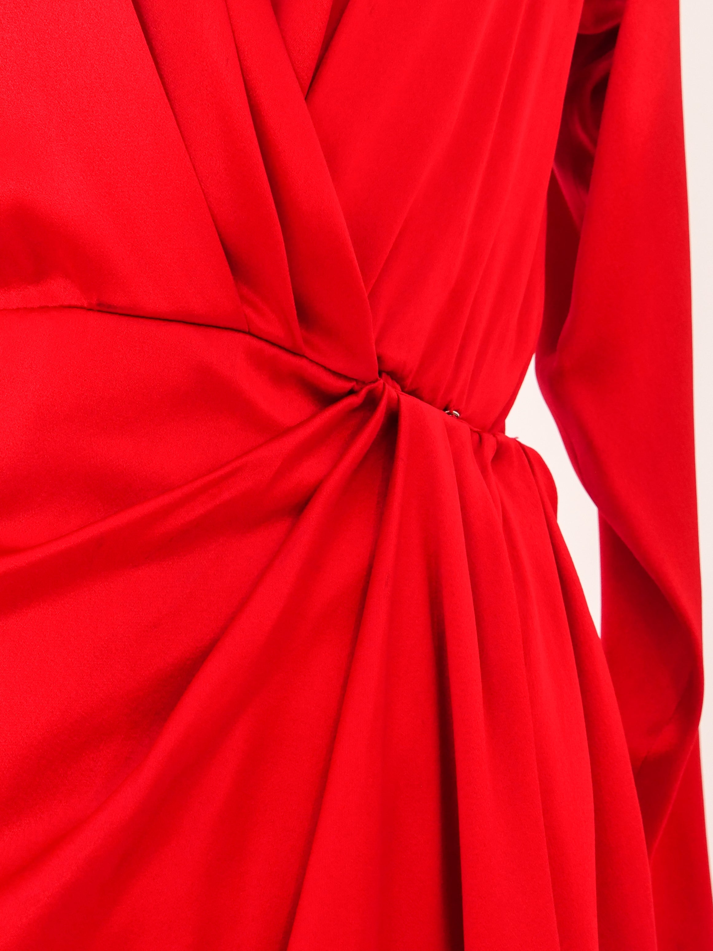 Yves Saint Laurent Satin Wrap Dress