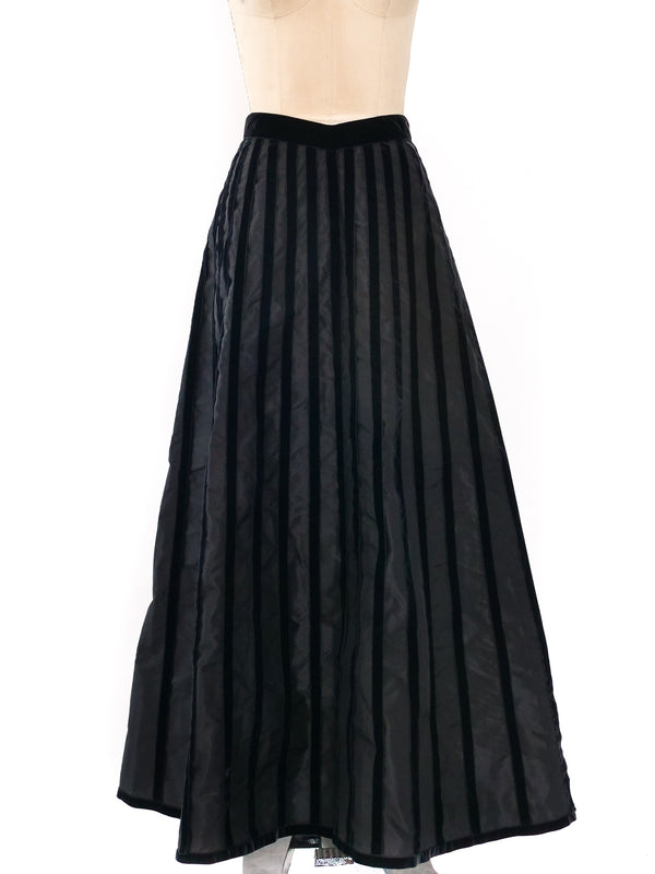 Chanel Striped Taffeta Maxi Skirt Bottom arcadeshops.com
