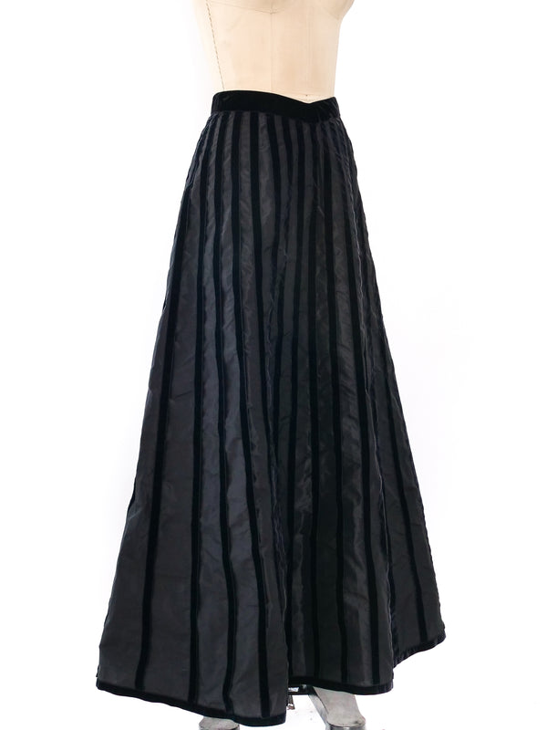 Chanel Striped Taffeta Maxi Skirt Bottom arcadeshops.com