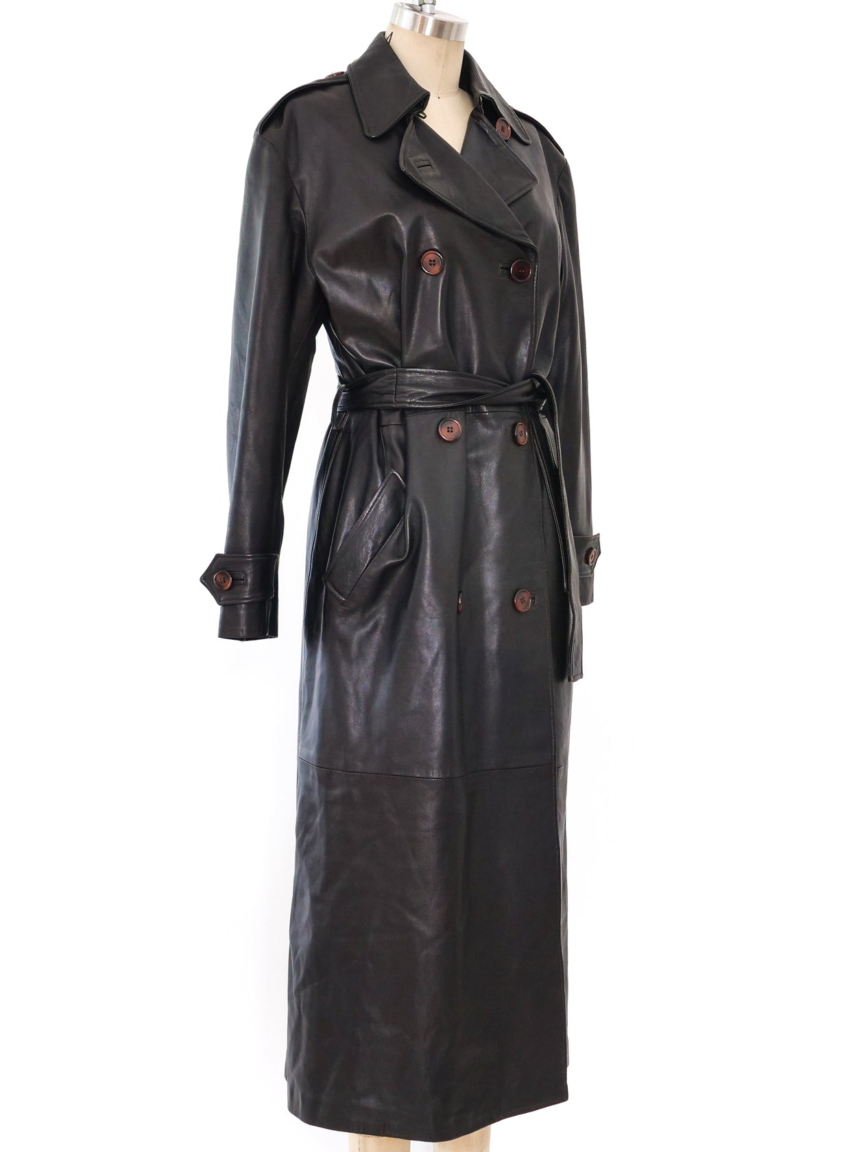 Gianni Versace Leather Trench Coat