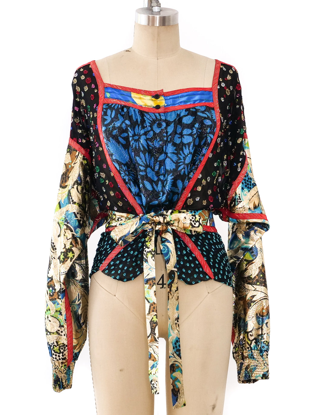 Koos van den Akker Metallic Patchwork Top