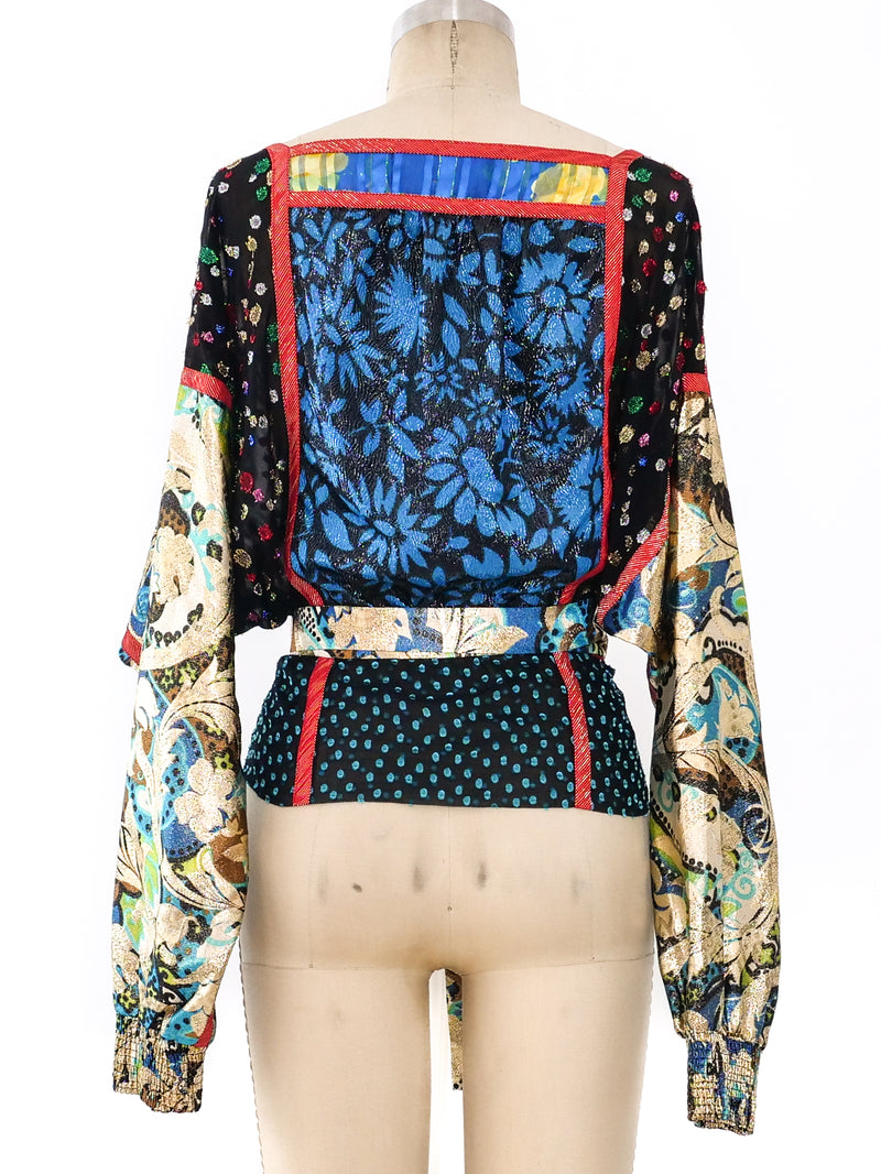 Koos van den Akker Metallic Patchwork Top Top arcadeshops.com