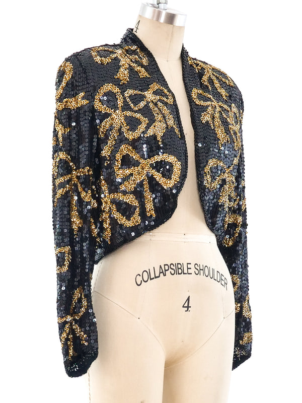 Bow Embellished Silk Jacket Jacket arcadeshops.com