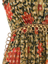 Metal Ring Accented Floral Dress Dress arcadeshops.com