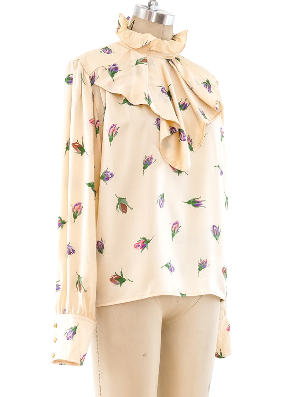 Ungaro Floral Printed Silk Blouse Top arcadeshops.com