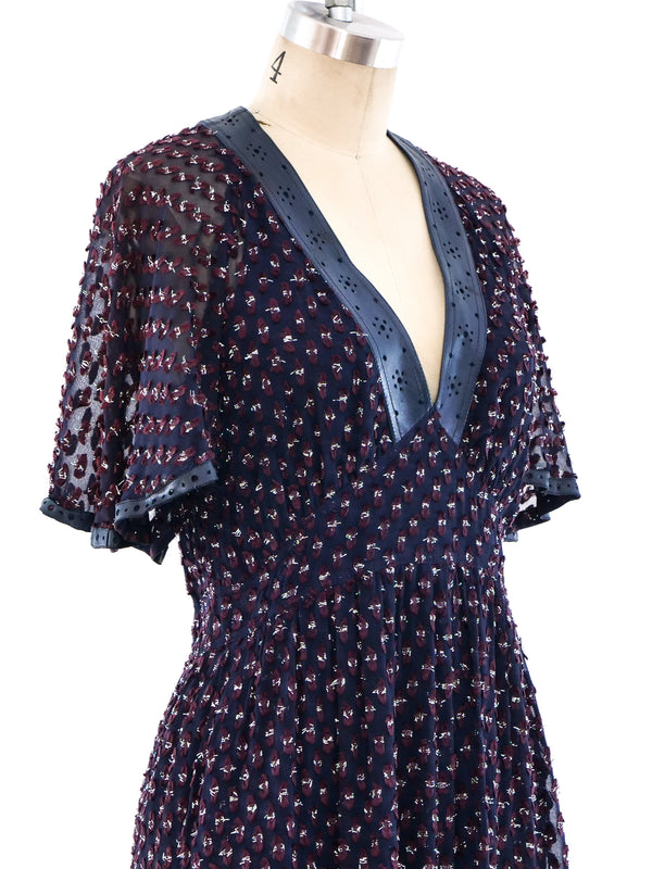 Jean Muir Metallic Burnout Dress Dress arcadeshops.com