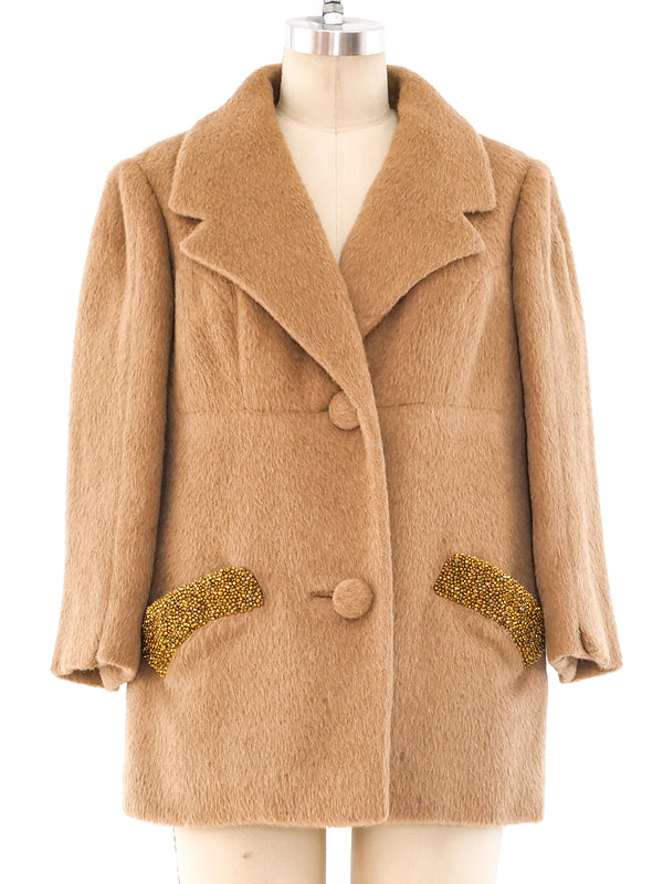 Galanos Camel Teddy Coat Outerwear arcadeshops.com
