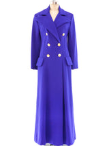 Purple Doublebreasted Maxi Coat Outerwear arcadeshops.com