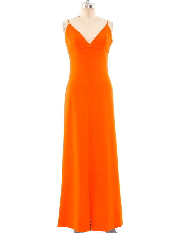 Bob Mackie Orange Wool Maxi Dress Dress arcadeshops.com