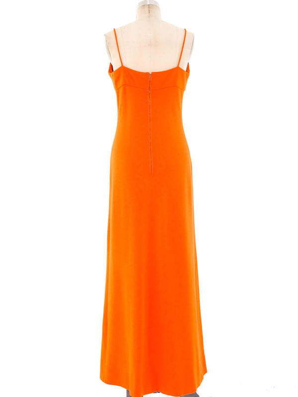 Bob Mackie Orange Wool Maxi Dress Dress arcadeshops.com