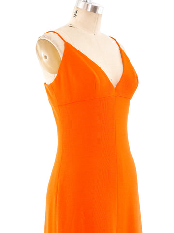 Bob Mackie Orange Wool Maxi Dress