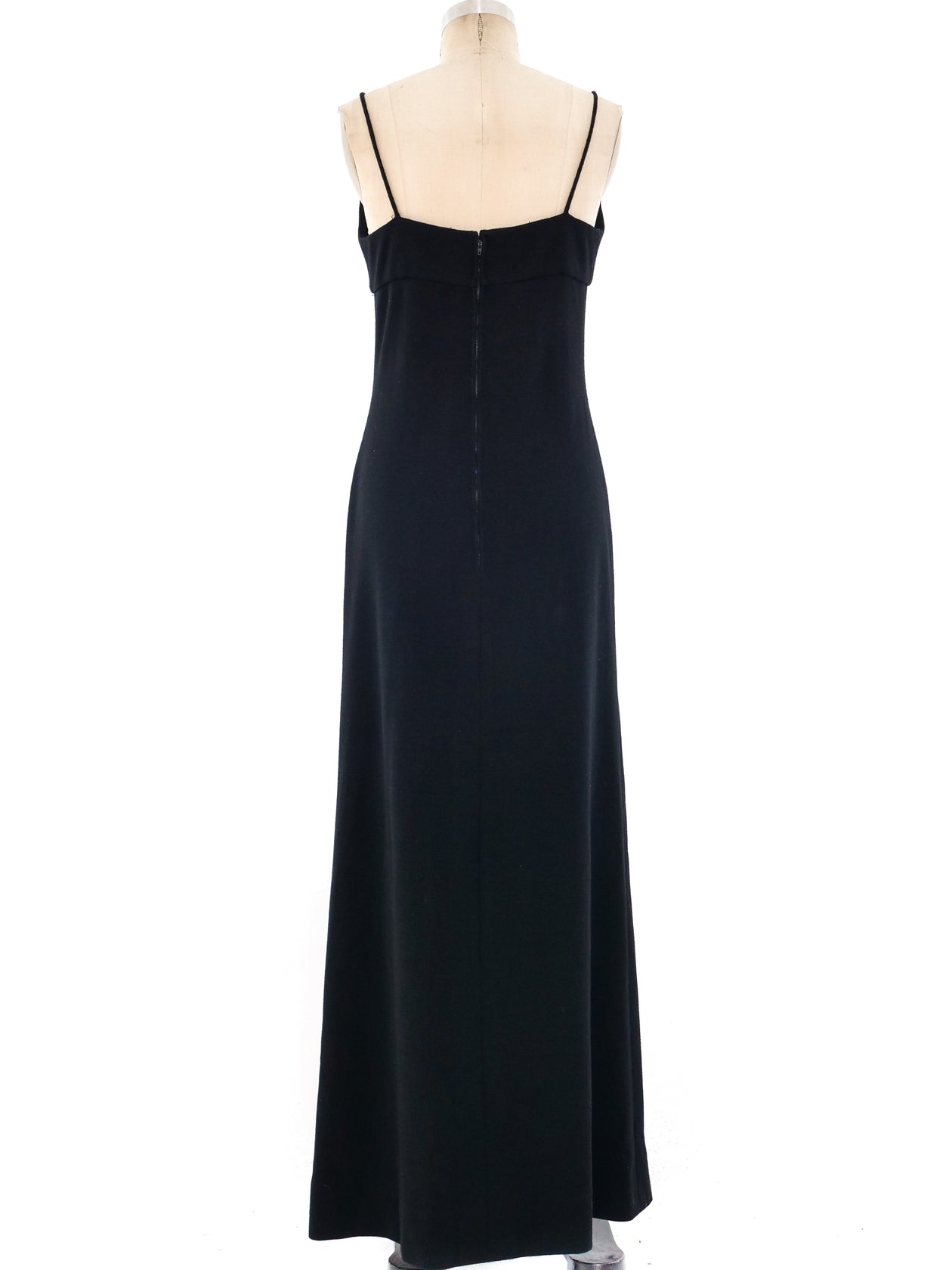 Bob Mackie Black Wool Maxi Dress