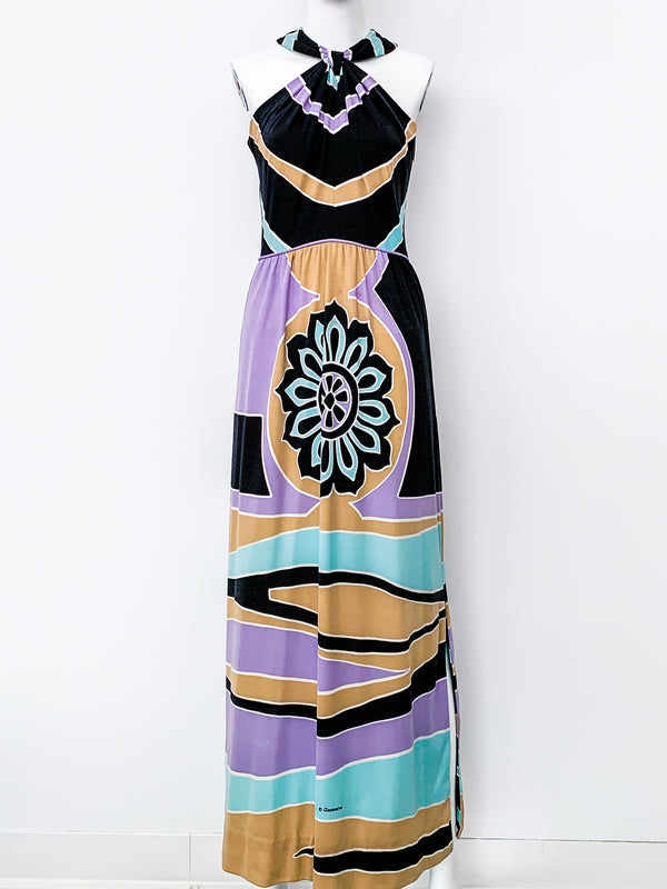 Abstract Print Maxi Dress Dress arcadeshops.com