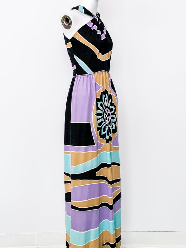 Abstract Print Maxi Dress Dress arcadeshops.com