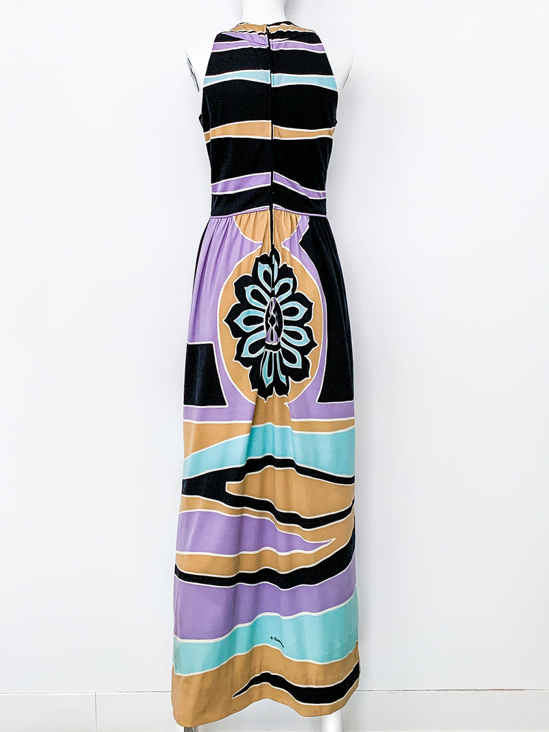 Abstract Print Maxi Dress Dress arcadeshops.com