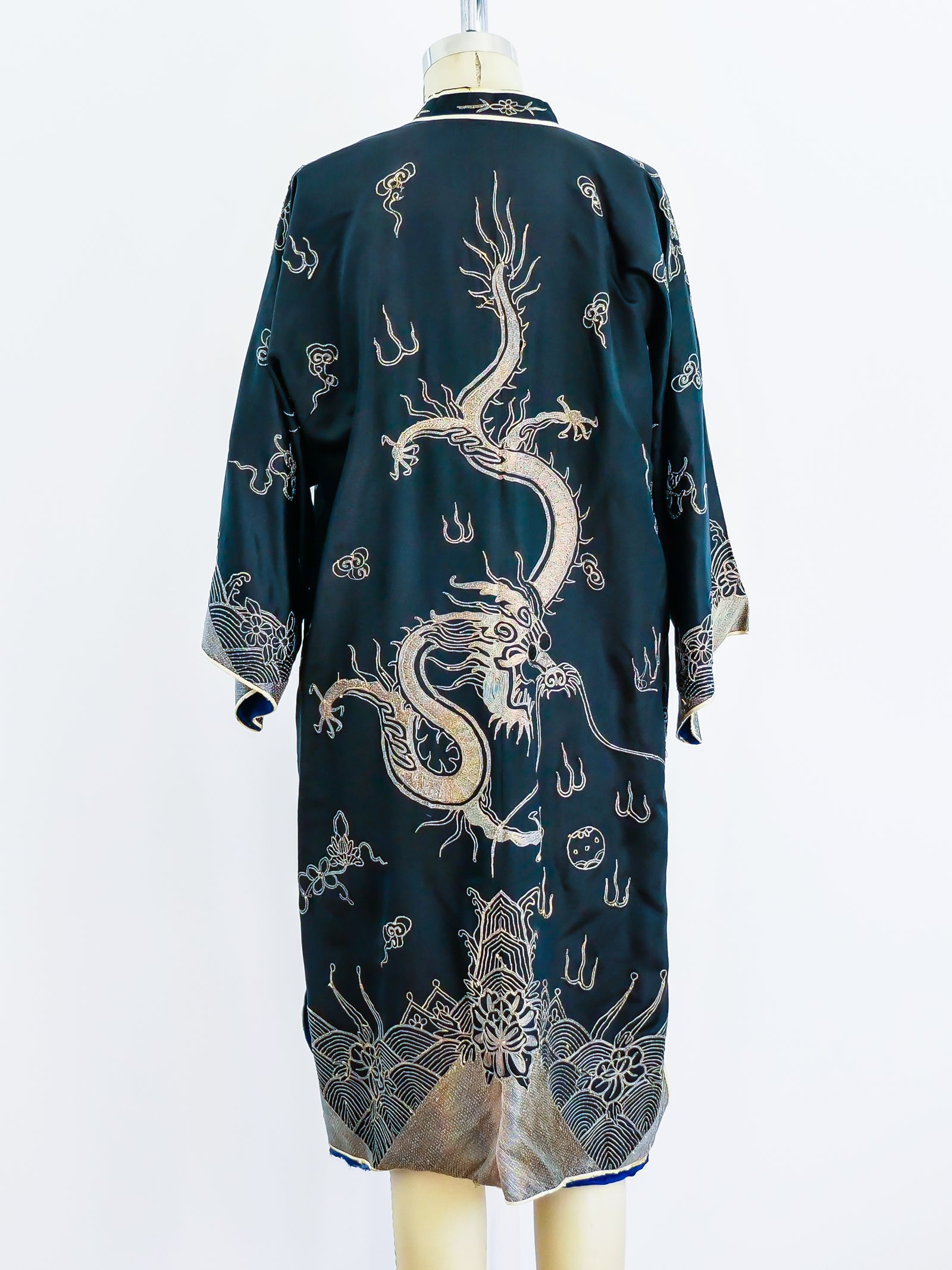 Dragon Embroidered Chinese Silk Robe