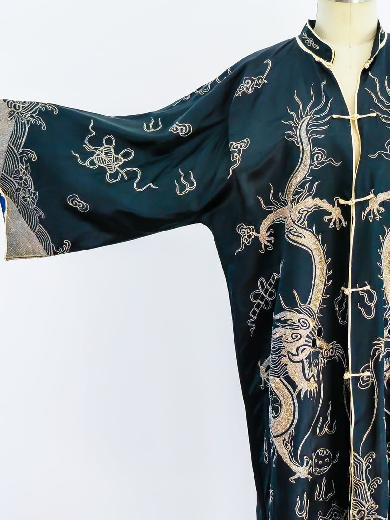 Dragon Embroidered Chinese Silk Robe Jacket arcadeshops.com