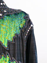 Iridescent Sequin Embellished Silk Jacket Jacket arcadeshops.com