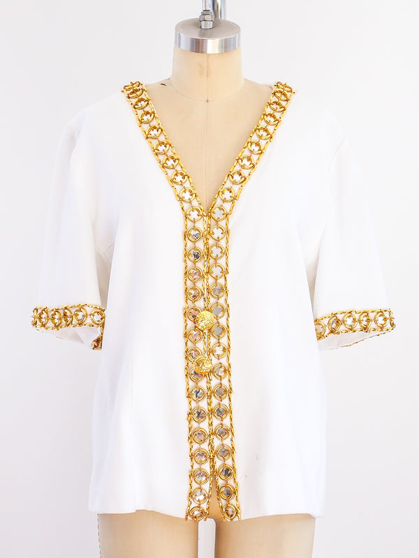 Givenchy Short Sleeved Jacket with Gold Rings Jacket arcadeshops.com