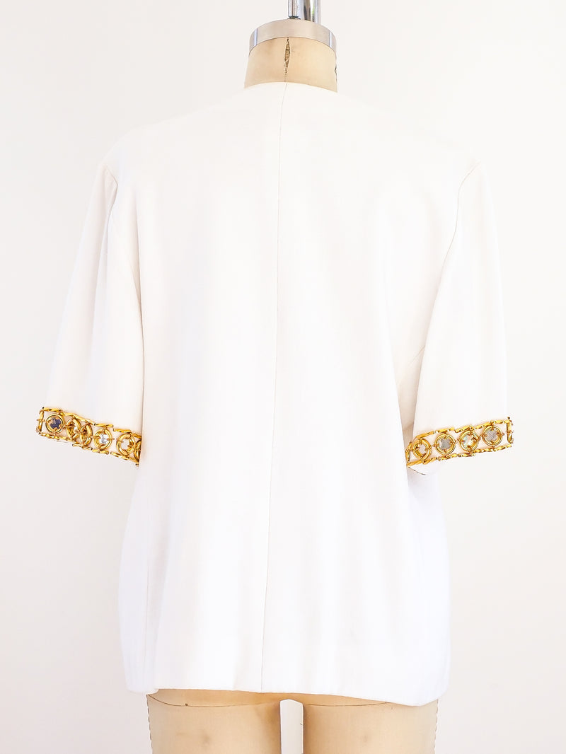 Givenchy Short Sleeved Jacket with Gold Rings Jacket arcadeshops.com